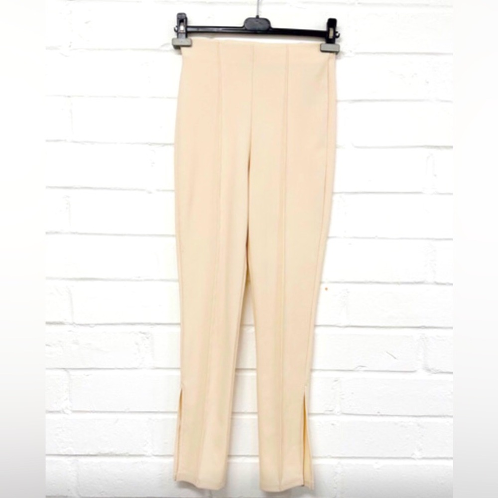 ZARA Cream Pants  Sz Small. Split at front ankle. Super comfy. Never worn.
